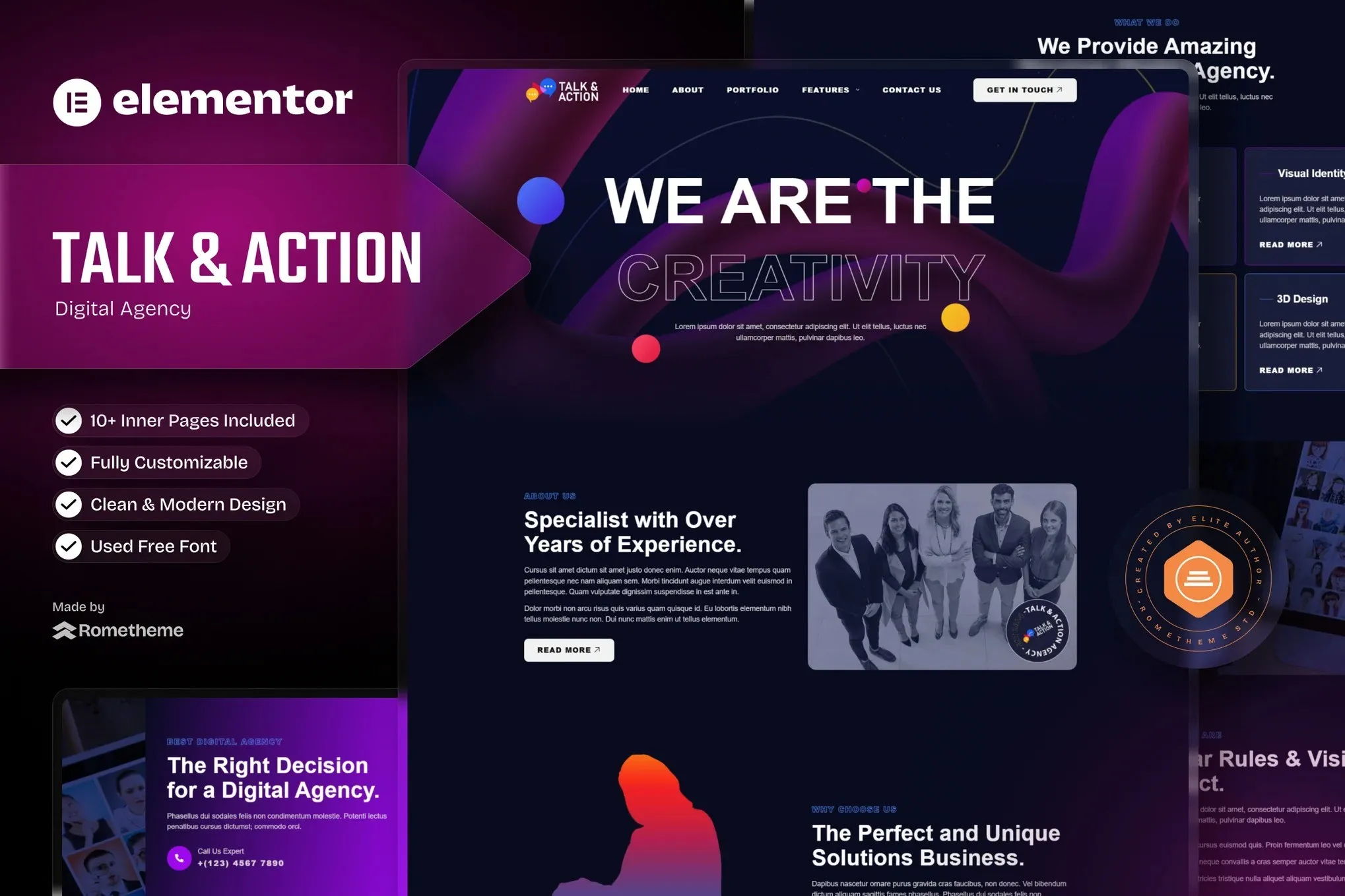 Talk-Action-Colorful-Digital-Agency-Elementor-Template-Kit.webp Talk & Action - Colorful Digital Agency Elementor Template Kit - Image 1