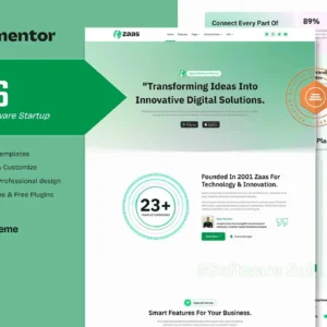 Zaas - Apps & Software Startup Elementor Template Kit