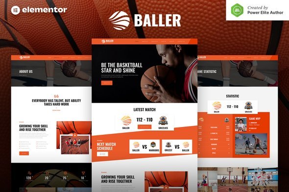 cover-218.jpg Baller – Basketball Team & Sports Club Elementor Template Kit - Image 1