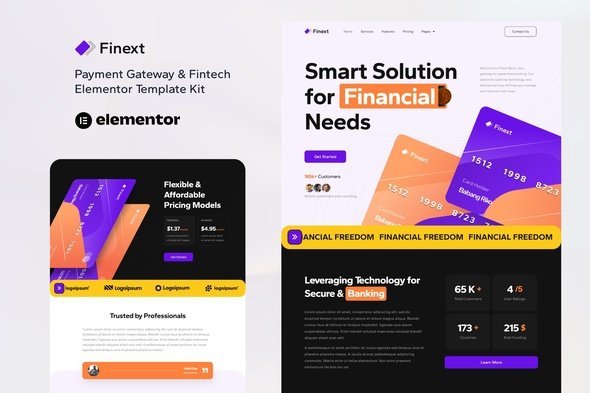 cover-297.jpg Finext - Payment Gateway & Fintech Elementor Template Kit - Image 1