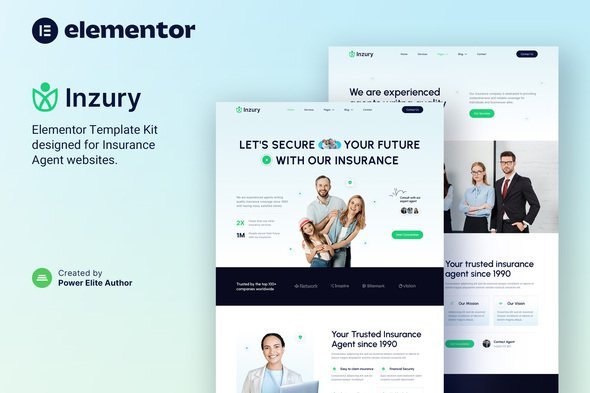 cover-303.jpg Inzury – Insurance Agent & Consulting Elementor Template Kit - Image 1