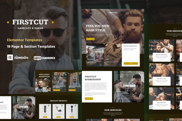 cover-36-2.png FirstCut - Barbershop & Men's Grooming Elementor Template Kit - Image 1