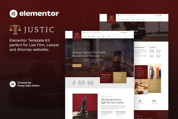 justic-cover.jpg Justic – Law Firm & Legal Services Elementor Template Kit - Image 1