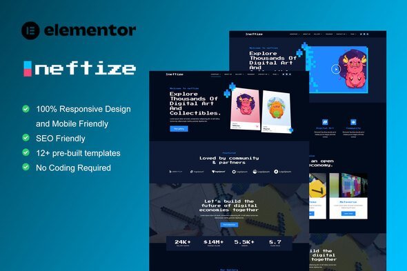 main20preview-57.jpg Neftize - NFT Portfolio & Digital Items Elementor Template Kit - Image 1
