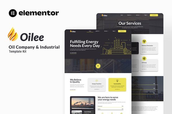 preview20Oilee.jpg Oilee - Oil Company & Industrial Company Elementor Template Kit - Image 1