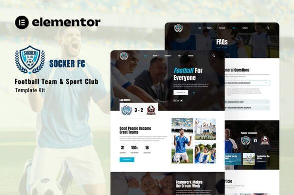 preview20socker.jpg Socker - Football Team & Sports Club Elementor Template Kit - Image 1