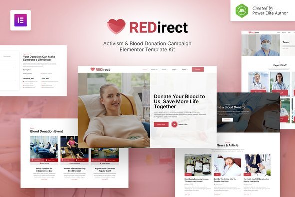 redirect-cover.jpg Redirect – Blood Donation Campaign & Activism Elementor Template Kit - Image 1