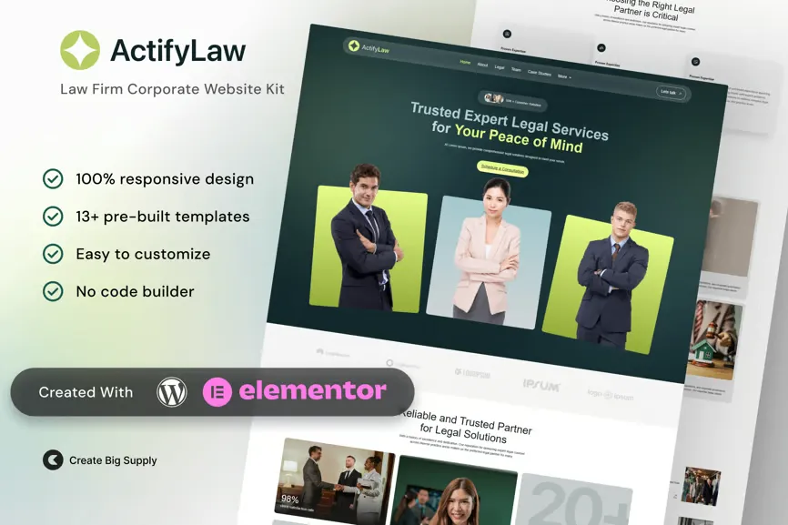 ActifyLaw-Law-Firm-Corporate-Elementor-Template-Kit-for-Legal-Services-Attorneys-Business-Law.webp ActifyLaw Law Firm Corporate Elementor Template Kit for Legal Services, Attorneys, Business Law - Image 1