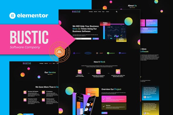 Bustic-Tech-Software-Company-cover.jpg Bustic - Tech & Software Company Elementor Template kit - Image 1