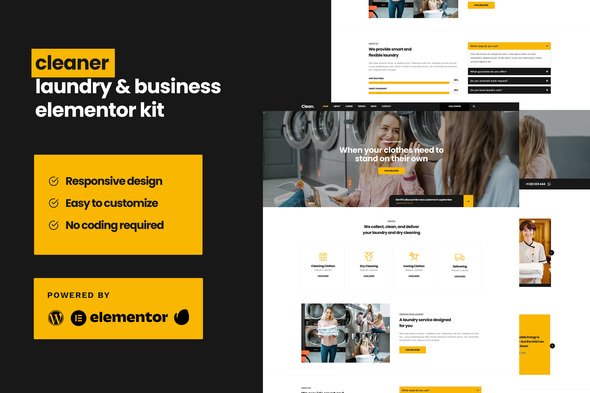 Cover-Image-Cleaner.jpg Cleaner - Laundry Business Elementor Template Kit - Image 1
