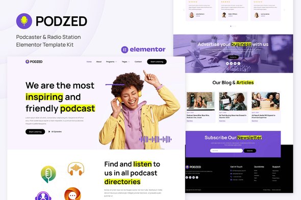 Cover2.jpg Podzed - Podcaster & Radio Station Elementor Template Kit - Image 1