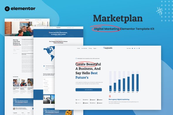 Cover20Marketplan.jpg Marketplan - Digital Marketing Elementor Template Kit - Image 1