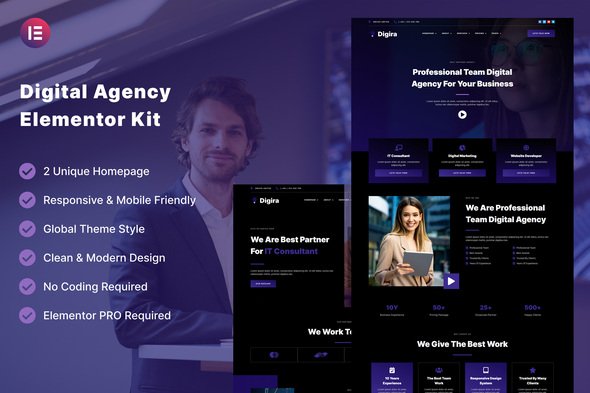 Digira-Kit.jpg Digira - Digital Agency Services Elementor Template Kit - Image 1