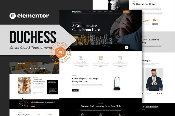 Duchess-Coverimage-template-kit-2022-Recovered.jpg Duchess - Chess Club & Tournament Elementor Template Kit - Image 1