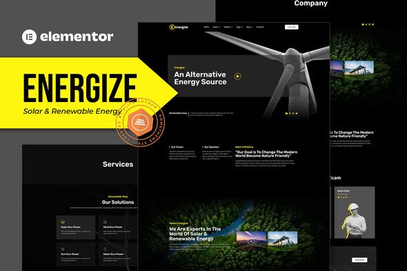 Energize-Cover.jpg Energize - Solar & Renewable Energy Elementor Template Kit - Image 1