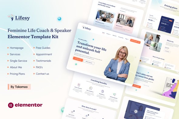 Lifesy-cover-image.jpg Lifesy - Feminine Life Coach & Speaker Elementor Template Kit - Image 1