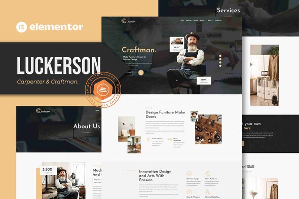 Luckerson-Coverimage.jpg Luckerson - Carpenter & Craftman Elementor Template Kit - Image 1