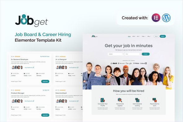 Preview20Jobget.jpg Jobget - Job Board & Career Hiring Elementor Template Kit - Image 1