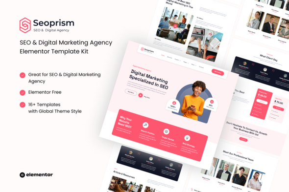 Seoprism20-20Cover.png Seoprism - SEO & Digital Agency Elementor Template Kit - Image 1