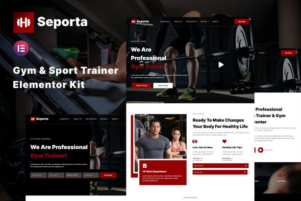 Seporta-Kit.jpg Seporta - Gym & Fitness Elementor Template Kit - Image 1