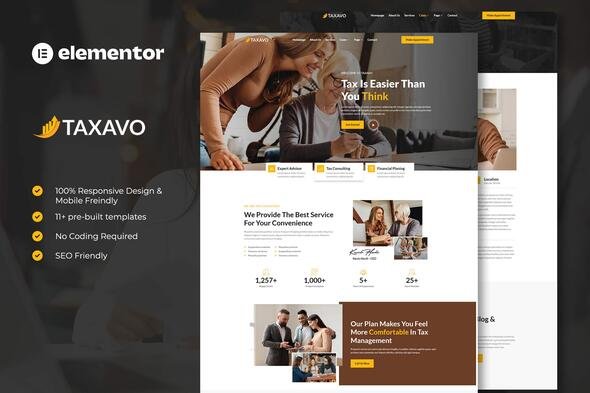 Taxavo-Coverimage.jpg Taxavo - Tax Advisor & Financial Consulting Elementor Template Kit - Image 1