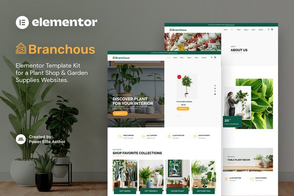 branchous-cover.jpg Branchous – Plant & Garden Store Elementor Template Kit - Image 1