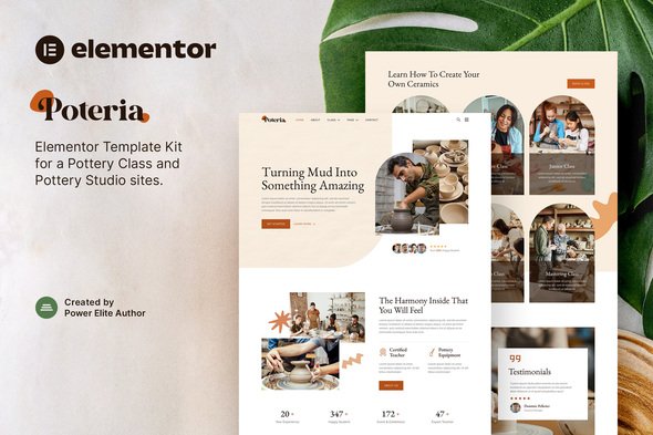 cover-119.jpg Poteria – Pottery Class & Studio Elementor Template Kit - Image 1