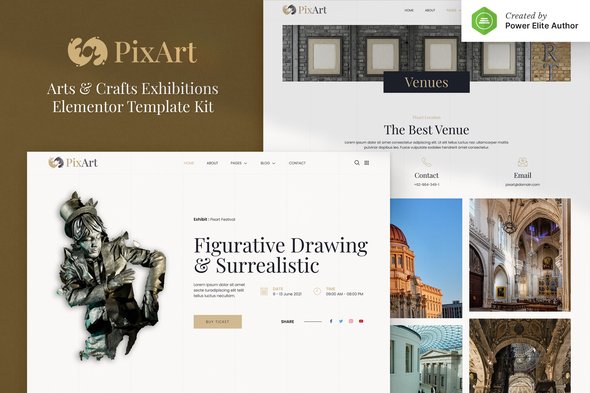 cover-90.jpg Pixart – Arts & Crafts Exhibition Elementor Template Kit - Image 1