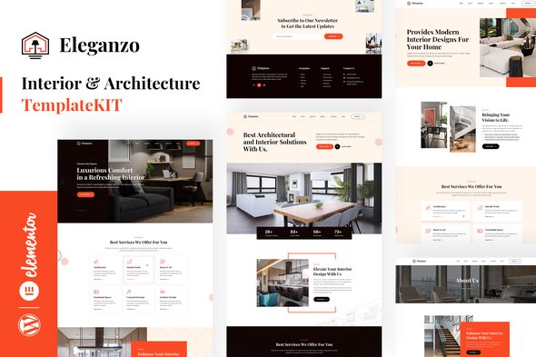 elegenzoTKCover.jpg Eleganzo - Interior & Architecture Elementor Template Kit - Image 1