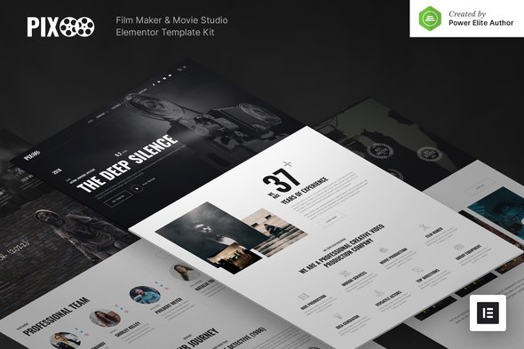 pixoo-cover.jpg Pixoo – Film Maker & Movie Studio Elementor Template Kit - Image 1