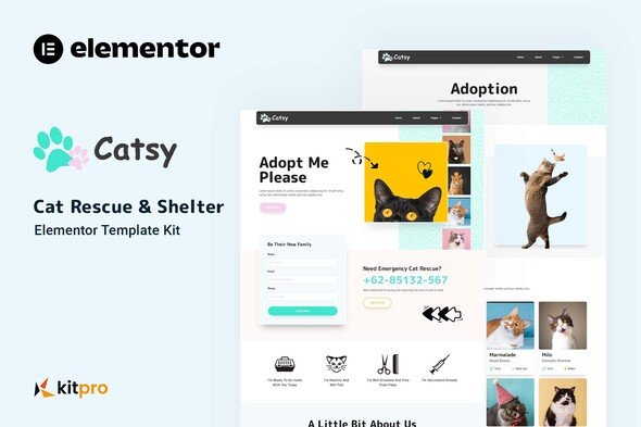 preview-11.jpg Catsy - Cat Rescue & Shelter Elementor Template Kit - Image 1