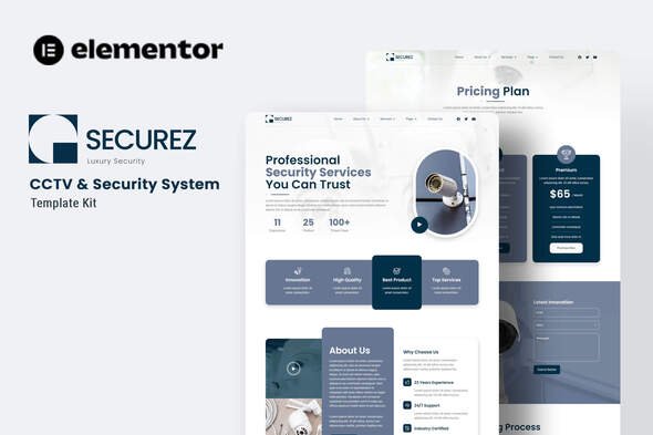 preview20Secure201.jpg Securez - CCTV & Security System Elementor Template Kit - Image 1