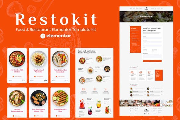 restokit_kit_newcover.jpg Restokit - Food & Restaurant Elementor Template Kit - Image 1