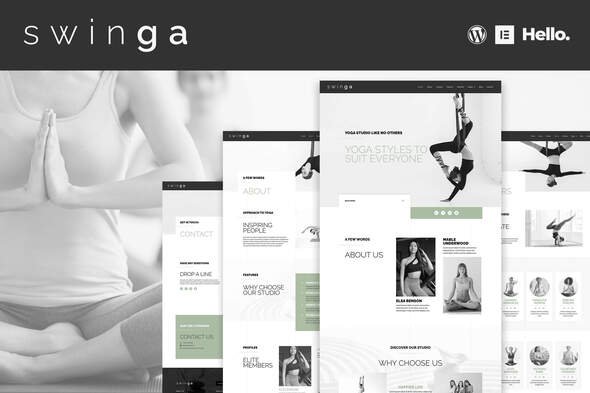 swinga_cover.jpg Swinga - Yoga Health Coach Fitness Studio Elementor Template Kit - Image 1