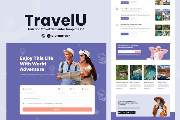 travelu_kit_new_cover.jpg TravelU - Tour & Travel Elementor Template Kit - Image 1