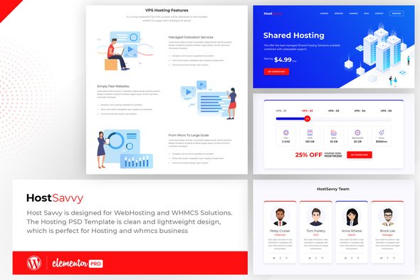01_preview.jpg HostSavvy - Web Hosting Elementor Template Kit - Image 1