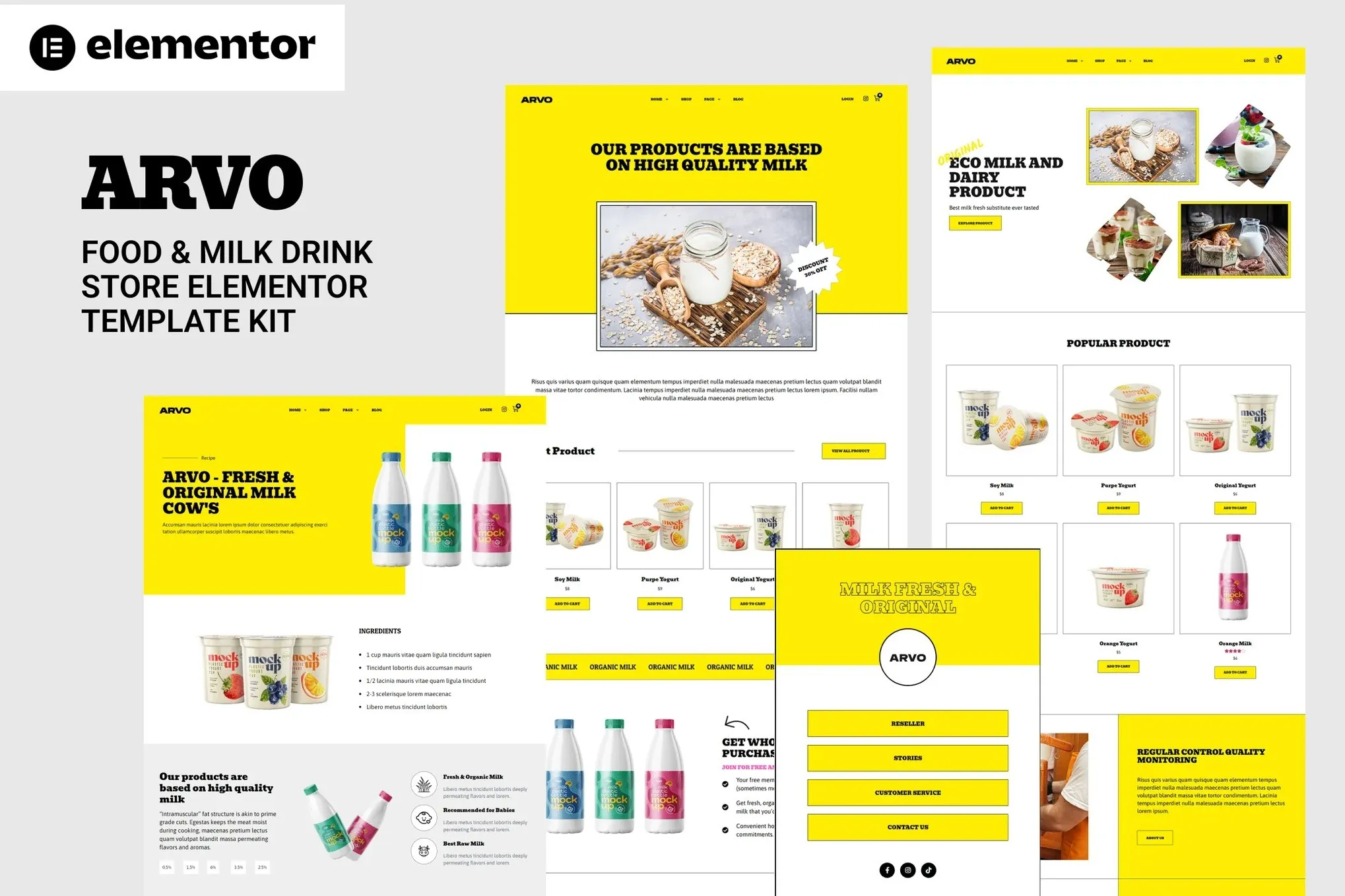Arvo-Food-Milk-Drink-Store-Elementor-Template-Kit-1.webp Kindlys - Charity Fundraising & Volunteer Elementor Template Kit - Image 1