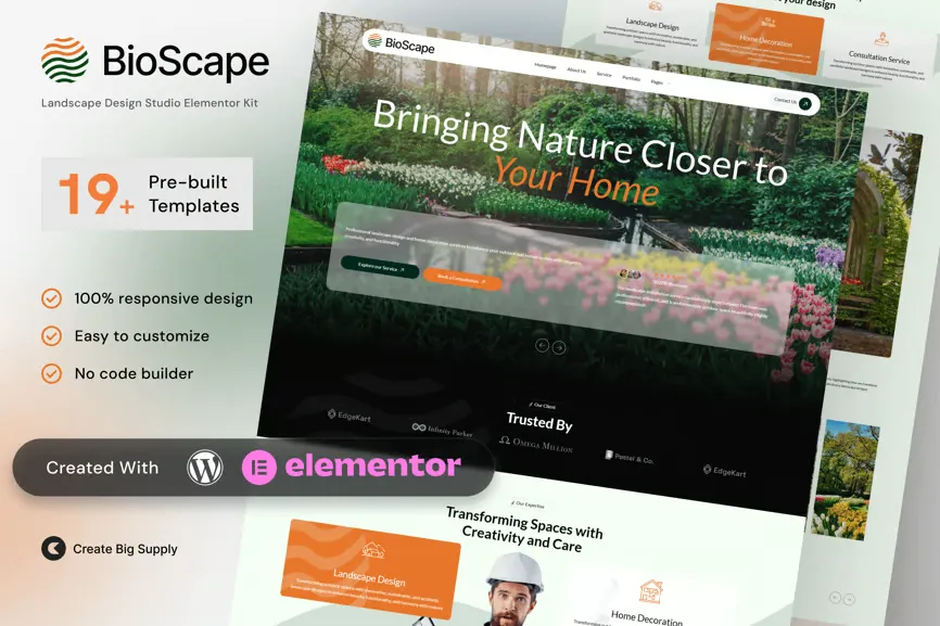 BioScape-Landscape-Design-and-Home-De.webp BioScape - Landscape Design and Home Decoration Elementor Template Kit for Outdoor Spaces and Garden - Image 1