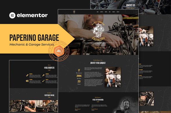 Coverimage-template-kit-2022-2.jpg Paperino Garage - Mechanic Elementor Template Kit - Image 1