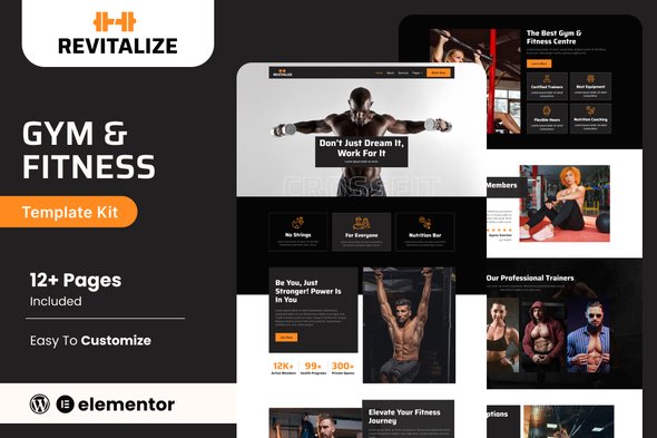 Coverpage.jpg Revitalize - Fitness Gym Elementor Template Kit - Image 1