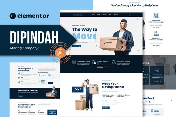 Dipindah-Cover.webp Dipindah - Moving Company Elementor Template Kit - Image 1