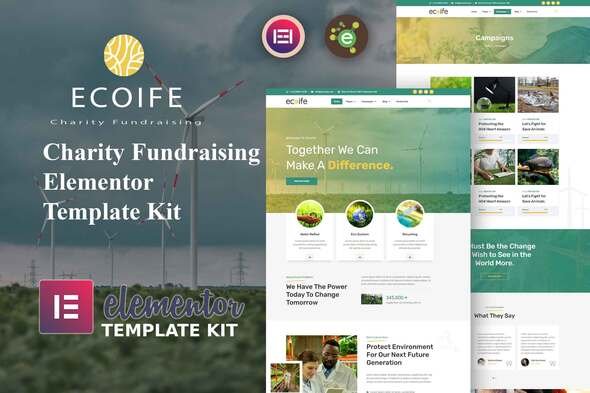 EcoifeKit-Cover-Image.jpg Ecoife - Charity Fundraising Elementor Template Kit - Image 1