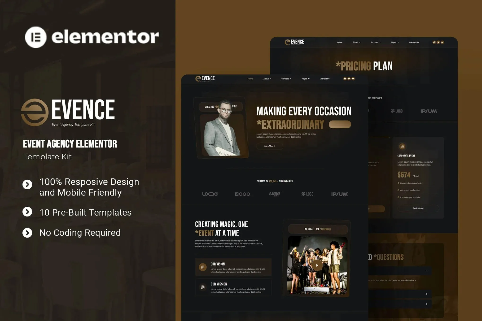 Evence-Event-Agency-Elementor-Template-Kit.webp Evence - Event Agency Elementor Template Kit - Image 1