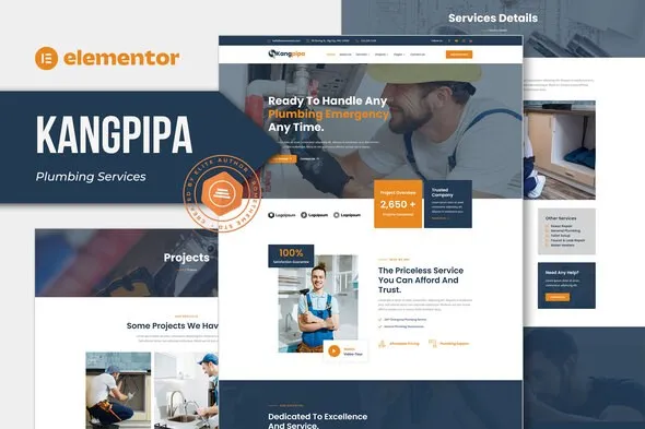 Kangpipa-Cover.webp Kangpipa - Plumbing Services Elementor Template Kit - Image 1