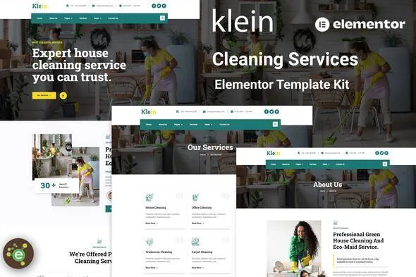 Klein-Cover-Image.webp Klein - Cleaning Services Elementor Template Kit - Image 1