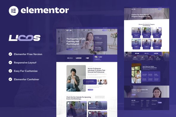 Licos.jpg Licos - Life Coach & Psychologist Services Elementor Template Kit - Image 1