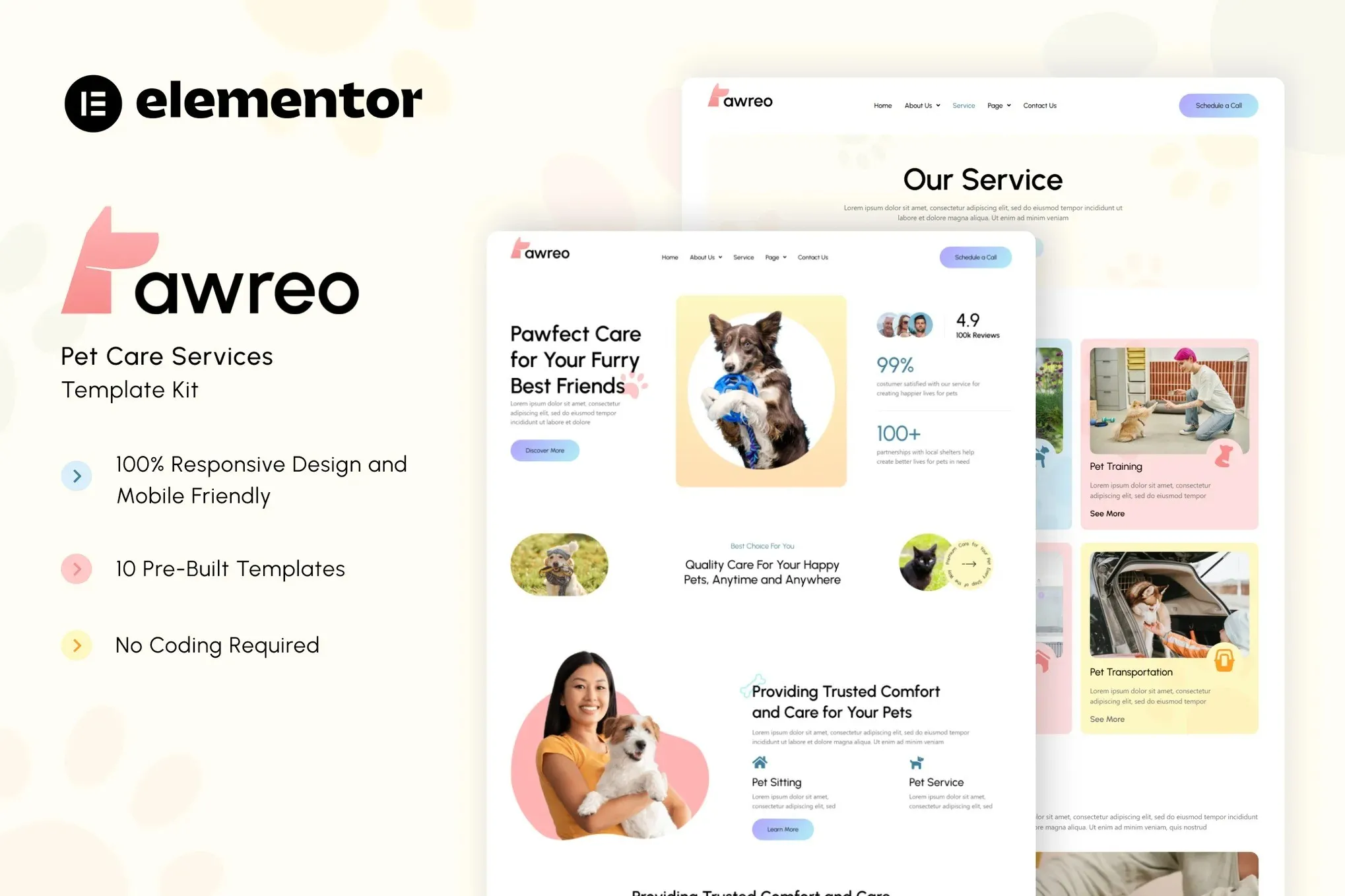 Pawreo-Pet-Care-Services-Elementor-Template-Kit.webp Pawreo - Pet Care Services Elementor Template Kit - Image 1