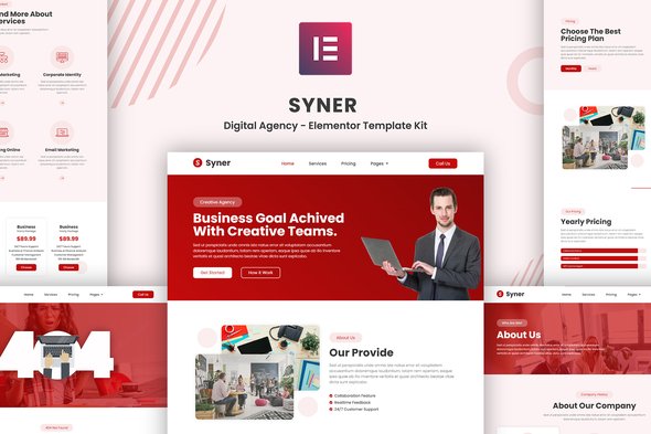 priview startect Syner - Creative Agency Elementor Template Kit - Image 1