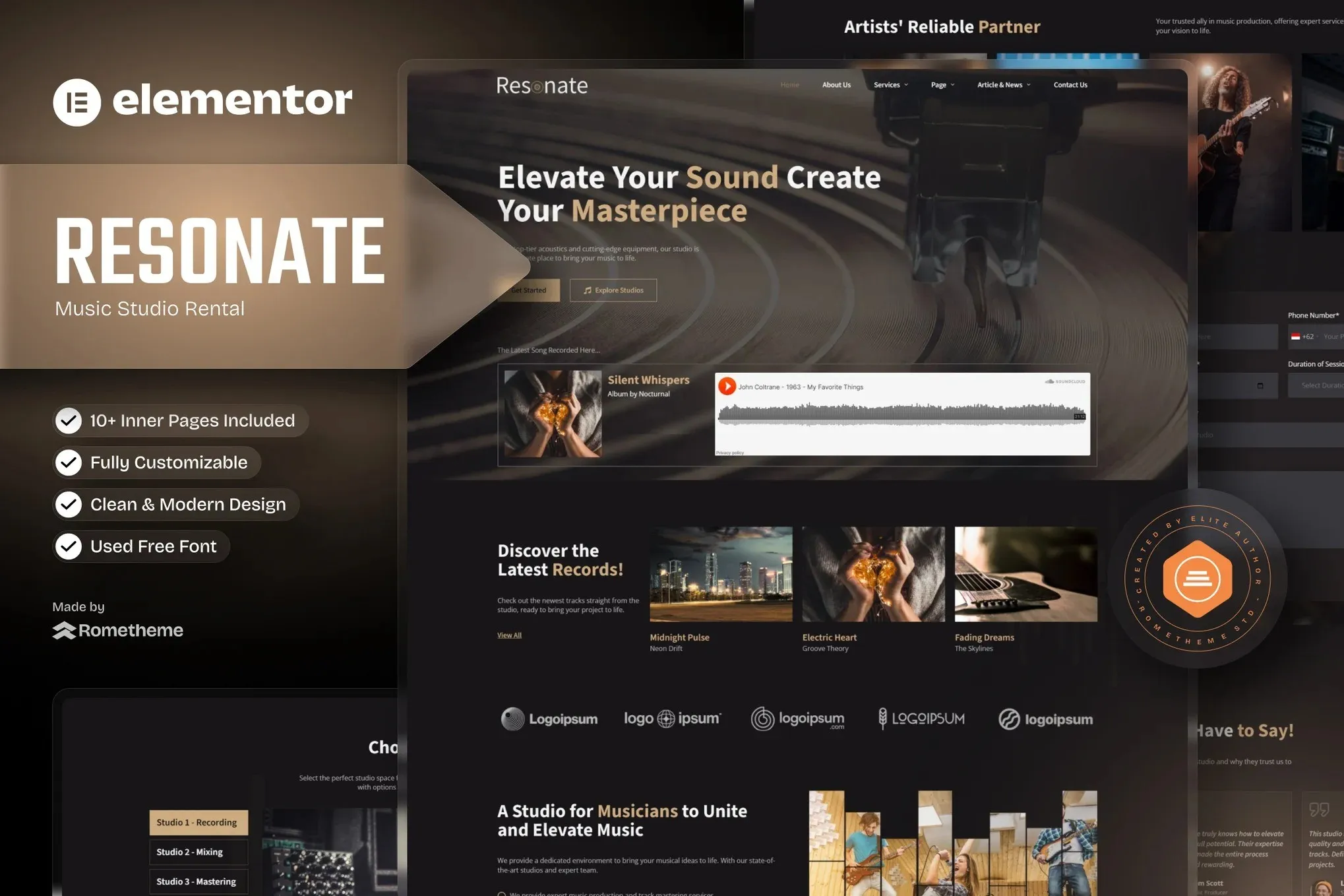 Resonate-Music-Studio-Production-Elementor-Template-Kit.webp Resonate - Music Studio Production Elementor Template Kit - Image 1