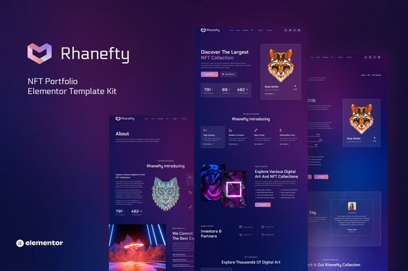 Rhanefty20-20Cover.jpg Rhanefty - NFT Portfolio Elementor Template Kit - Image 1